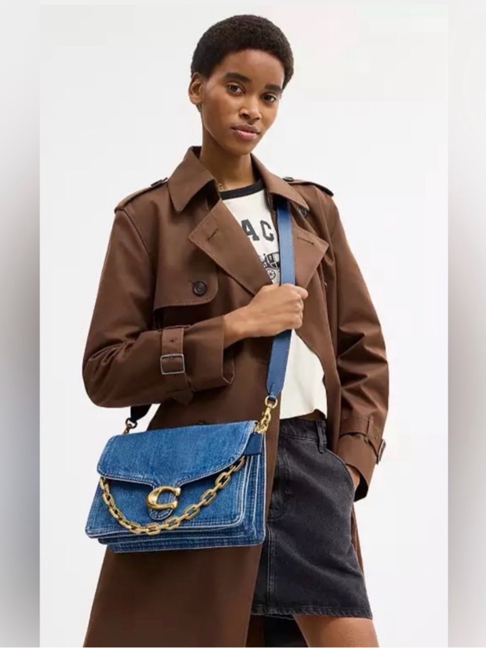 Coach Tabby 30 with Chain Denim Handbag - Picture 3 of 13